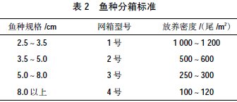 河道网箱培育鲢鳙鱼种试验