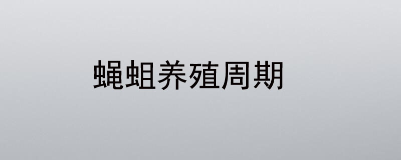 蝇蛆养殖周期