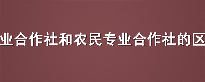 专业合作社和农民专业合作社的区别