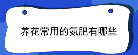 养花常用的氮肥有哪些