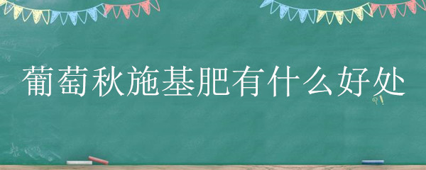 葡萄秋施基肥有什么好处