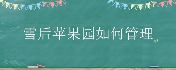 雪后苹果园如何管理