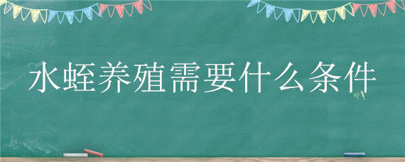 水蛭养殖需要什么条件