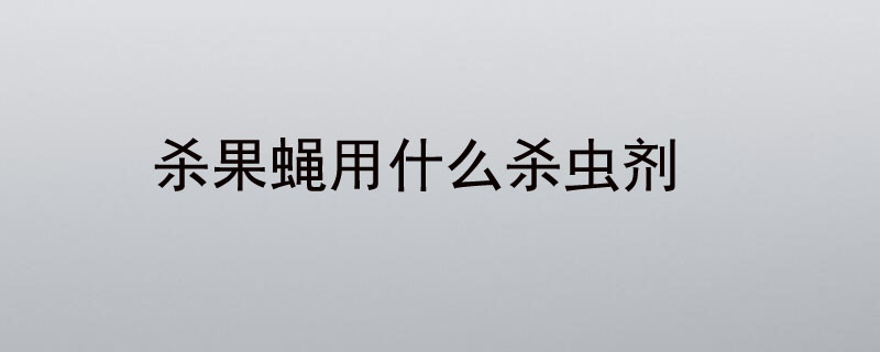 杀果蝇用什么杀虫剂