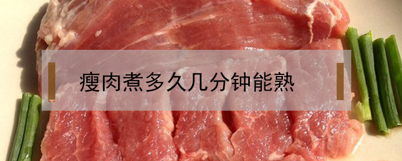 瘦肉煮多久几分钟能熟